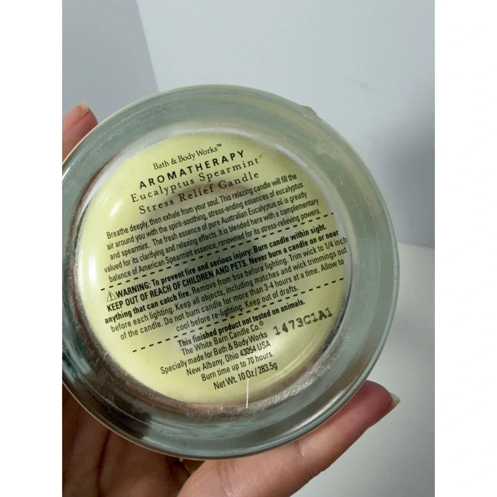 Bath & Body Works‎ Aromatherapy Eucalyptus Spearmint Stress Relief Candle 10oz